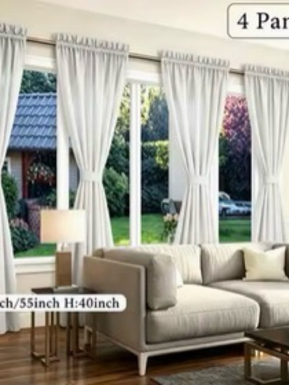 Elegant White Rod-Pocket Curtains - Home Accents